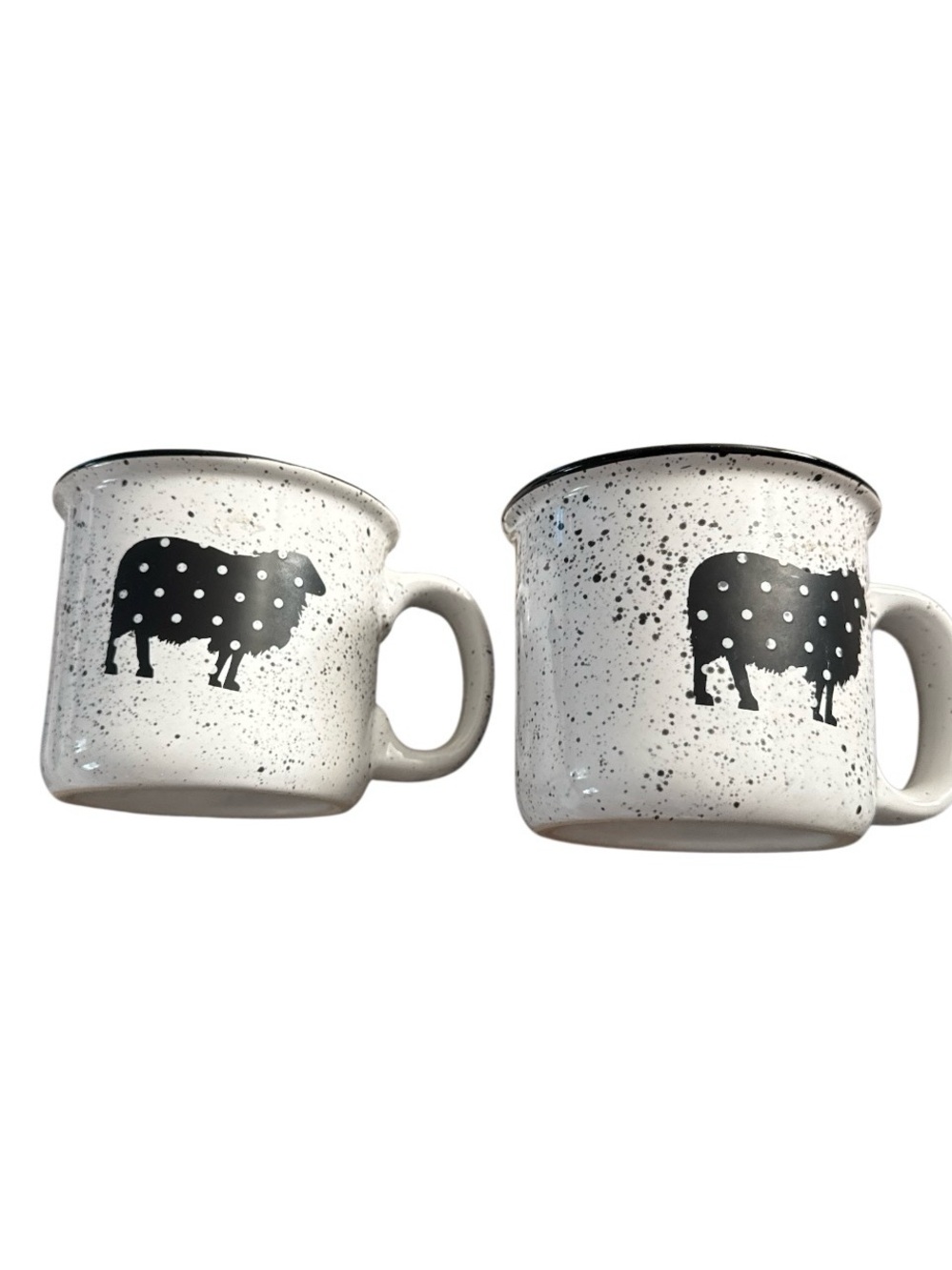 3 Clay Art Mugs Poka Dot Cows EWE CRAZY 13 oz